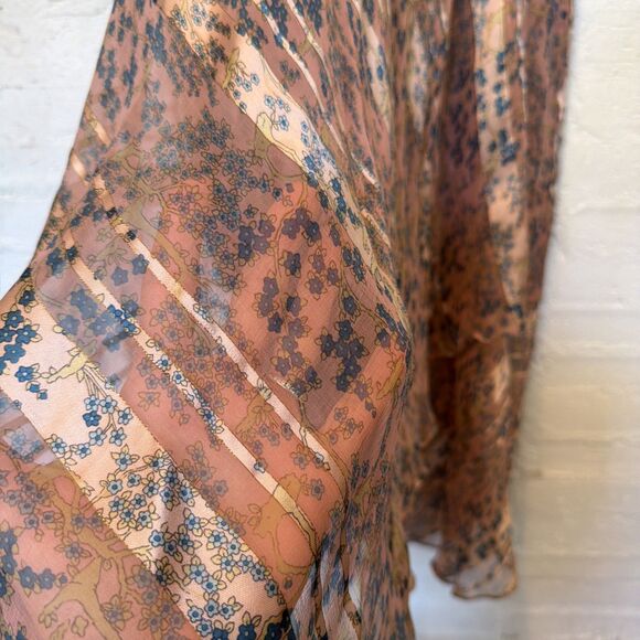 Exquisite Pure Silk Sheer Vintage Dress FairyCore Cottagecore Feminine 4  Damage - Picture 2 of 8